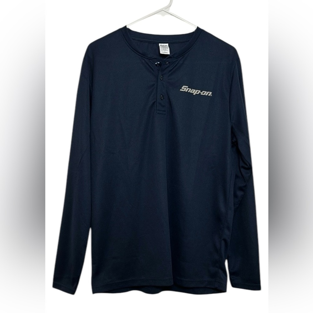 NWT Size L Official Licensed Snap-On Tools Men's Blue Long Sleeve Mesh Shirt